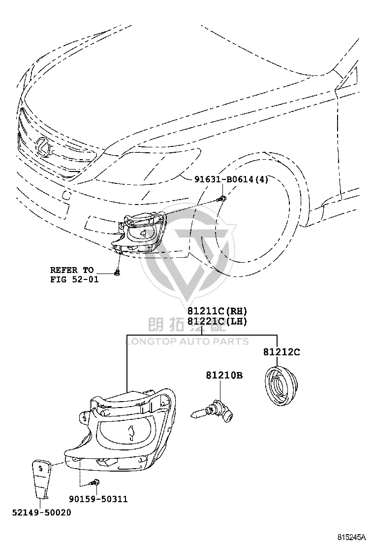 Front Bumper Bracket 52149-50020 for Lexus LS600H & LS600HL