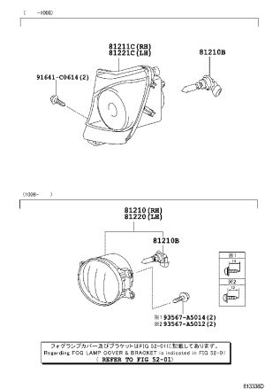 Front Fog Lamp Semi-Assembly Left 81221-53281 for Lexus IS250