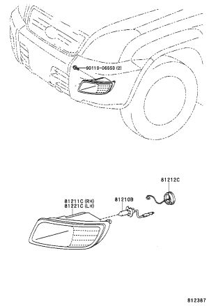 Front Fog Light Half Assembly Right 81211-60160 for Lexus GX470