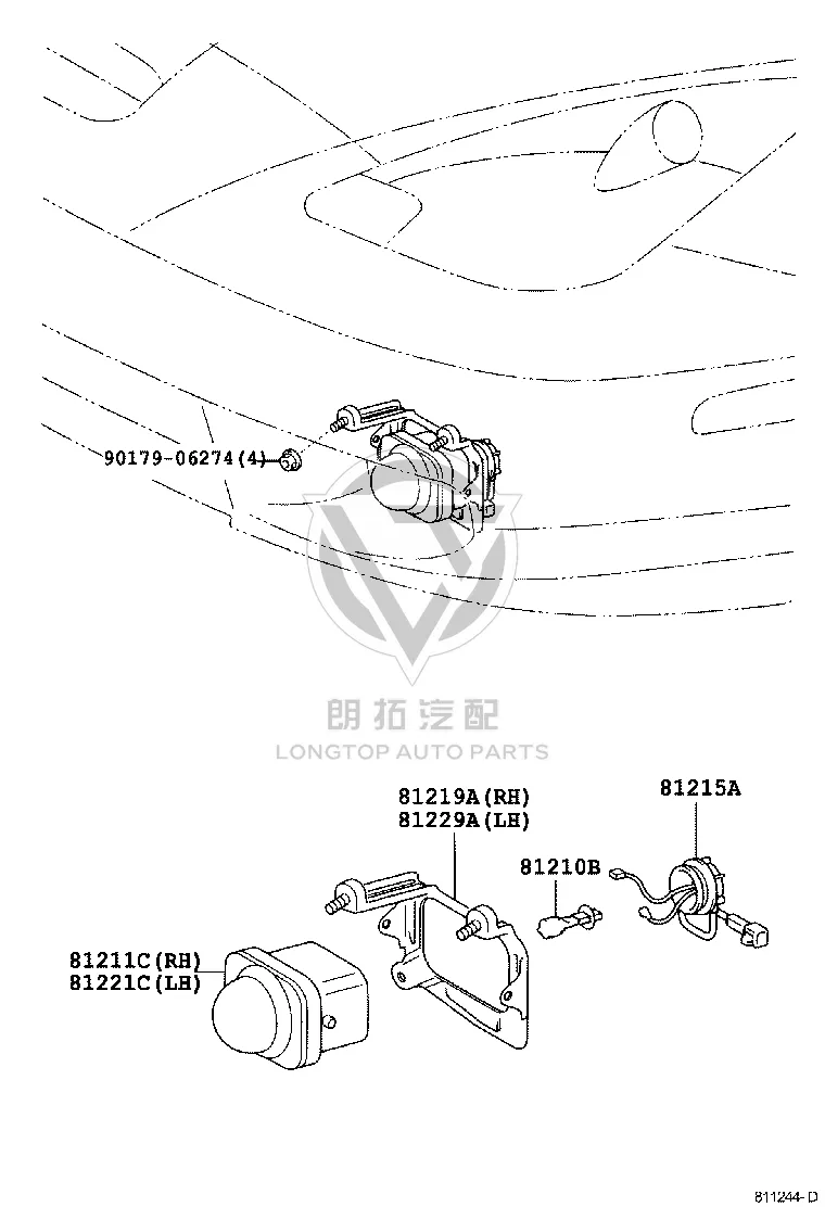 Fog Lamp Holder and Wiring Harness 81215-20430 for Toyota CELICA