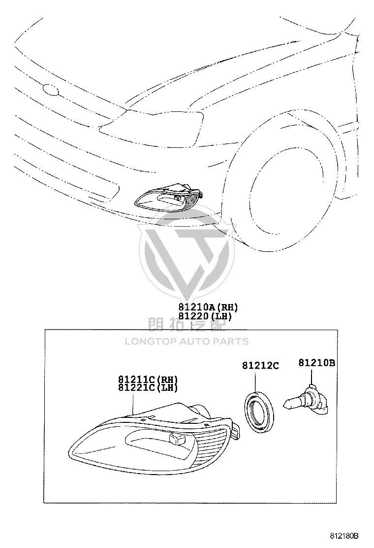 Front Fog Lamp Left 81220-06040 for Toyota Camry