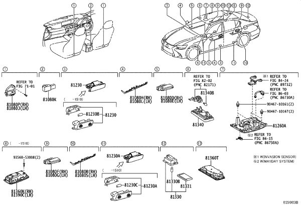 Rear Door Courtesy Lamp 81230-30190 for Lexus GS SERIES