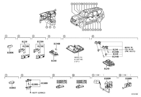 Footboard Lighting Lamp Assembly 81380-60060 for Toyota Land Cruiser Prado