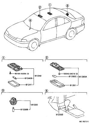 Indoor Ceiling Lamp Shade 81241-32031 for Toyota 4RUNNER