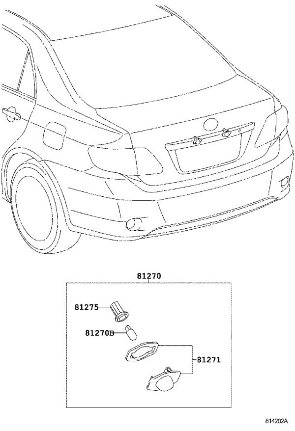 Rear License Plate Lamp 81270-02140 for Toyota Corolla