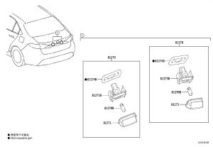 Rear License Plate Lamp 81270-0F020 for Toyota E’Z