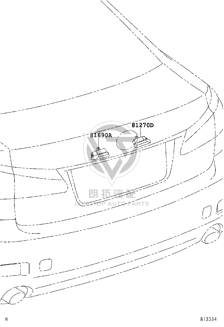 Rear License Plate Lamp 81690-53011 for Lexus ES240
