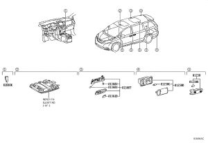 Indoor Ceiling Light 81360-08010 for Toyota Sienna