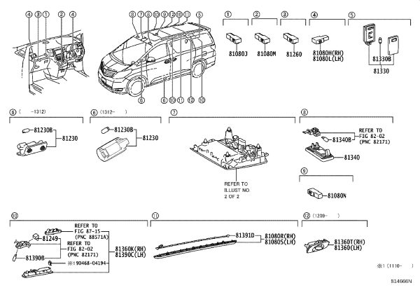 Left Headlight Assembly 81390-58010 for Toyota Alphard
