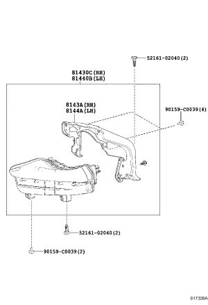 Daytime Running Light Right 81430-0E032 for Toyota Highlander