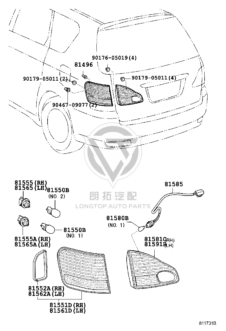 Snap Fastener 81496-44030 for Toyota Picnic