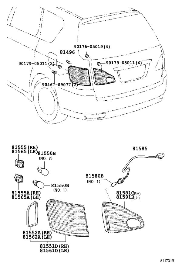 Snap Fastener 81496-44030 for Toyota Picnic