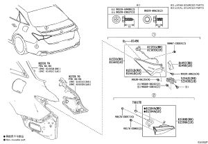Exterior Tail Light Assembly 81560-YK050 for Toyota Avalon