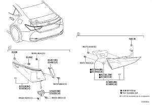 Left Rear Combination Lamp Lens 81498-33030 for Lexus ES350