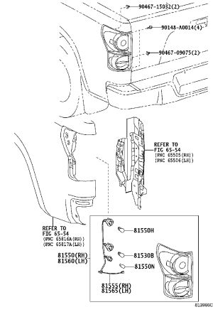 Outer Taillight Assembly Left 81560-0C101 for Toyota Tundra