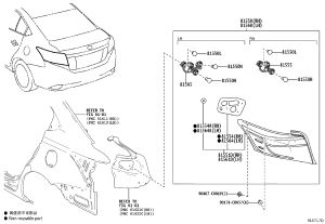Outer Tail Lamp Assembly (Right) 81550-0D410 for Toyota Vios