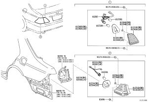 Rear outer lamp subassembly (right) 81551-0N010 for Toyota Crown