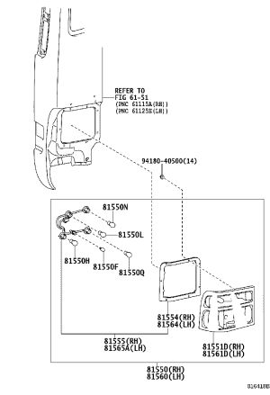 Outer Tail Light Semi-Assembly Right 81551-0S040 for Toyota Coaster