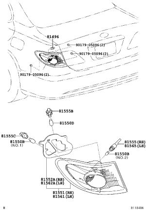 Rear Right Tail Light Wire Harness 81555-33280 for Lexus ES300