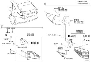 Inner Tail Lamp Assembly 81591-48140 for Lexus RX270