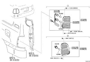 Interior Tail Light Semi-Assembly (Left) 81591-60201 for Toyota Land Cruiser