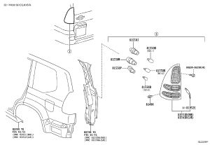 Rear Turn Signal Lamp Socket 81555-60700 for Toyota Land Cruiser Prado