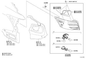Rear Left Combination Lamp Seal 81554-0D411 for Toyota Vios
