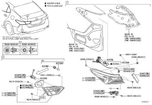 Outer Rear Combination Lamp Assembly 81561-33660 for Toyota Camry