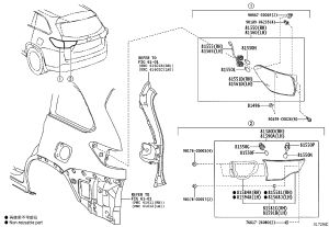 Inner Left Tail Light Assembly 81590-YY010 for Toyota Highlander