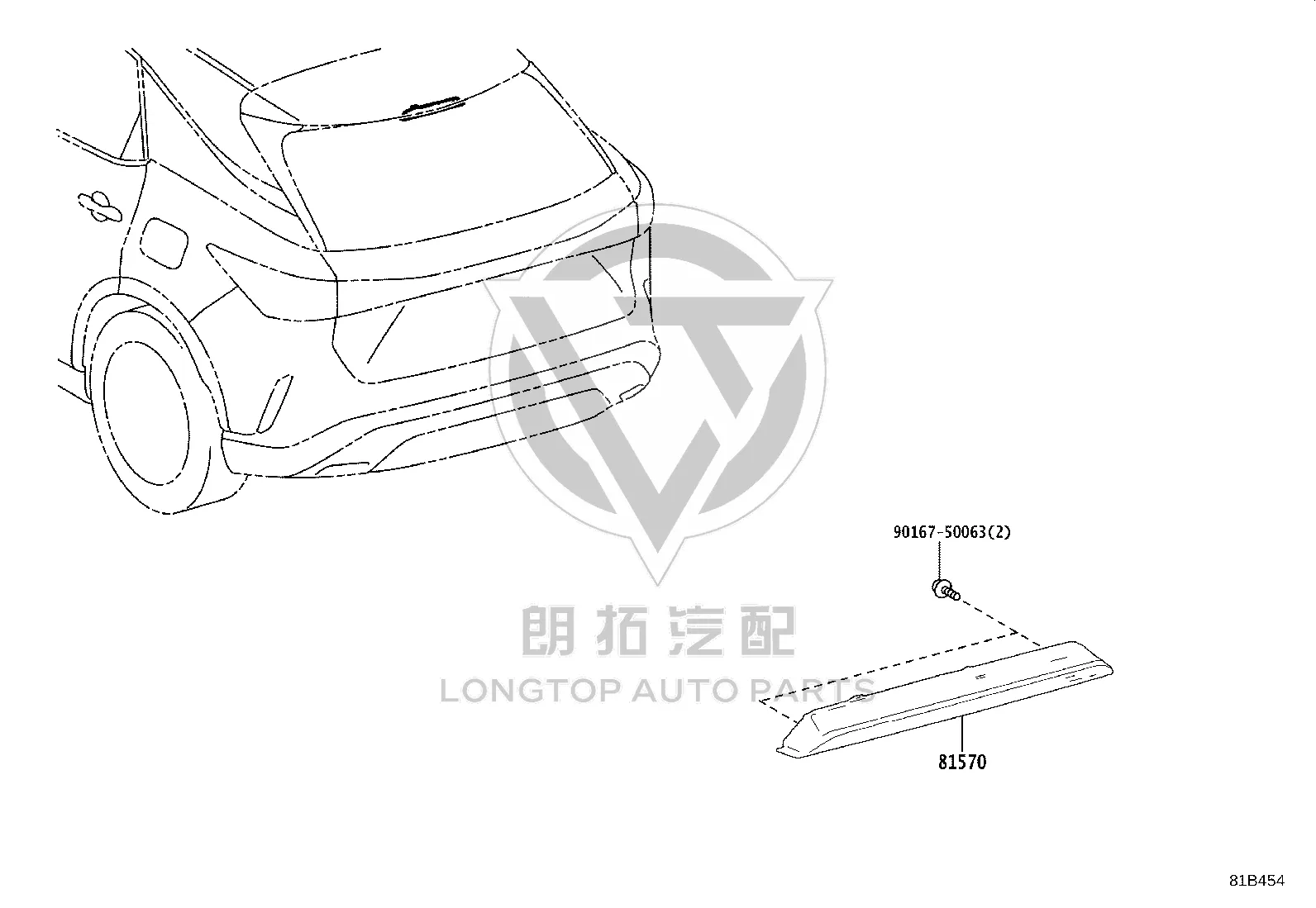 High-mounted brake light 81570-48120 for Lexus GX550