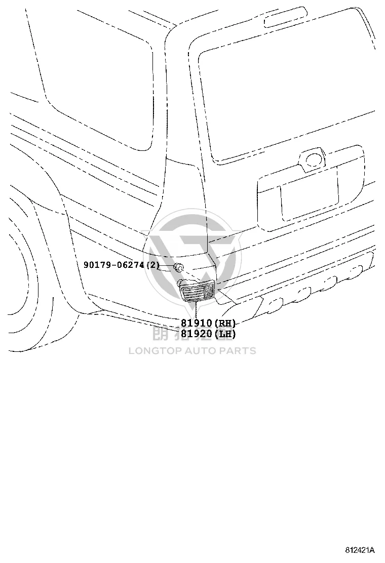 Rear Fog Light 81580-60111 for Toyota 4RUNNER