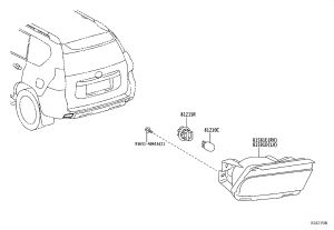 Rear Bumper Trim Lamp 81591-60270 for Toyota Land Cruiser Prado