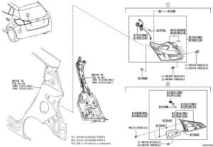 Rear Combination Lamp Gasket 81584-22040 for Lexus LBX