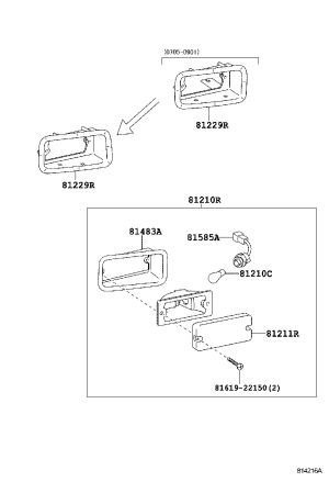 Rear tail lamp wire harness (right) 81595-48080 for Toyota Highlander
