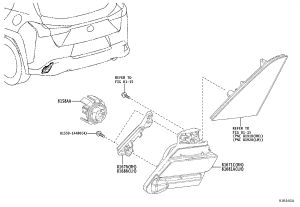 Tail Light Assembly Reversing Lamp Shade and Lamp Body 81671-76010 for Lexus UX