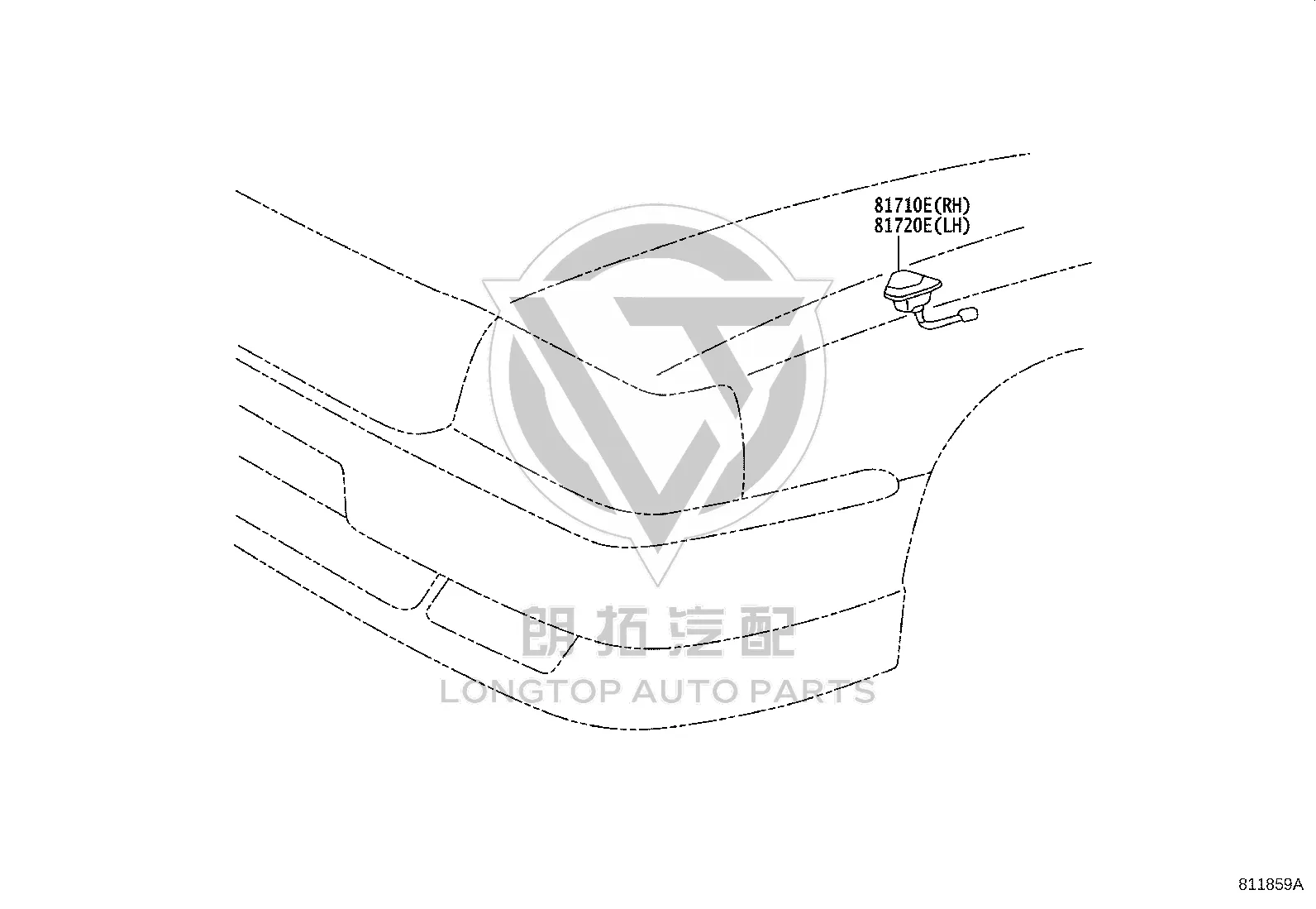Right Fender Side Marker Lamp Assembly 81710-30190 for Toyota Crown