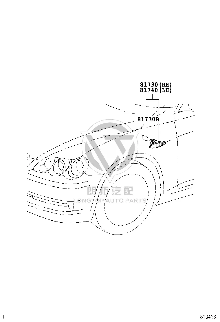 Front Fender Light 81730-0P011 for Toyota Highlander