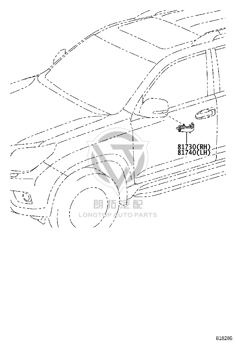 Reversing Mirror Turn Signal 81730-60120 for Toyota Land Cruiser