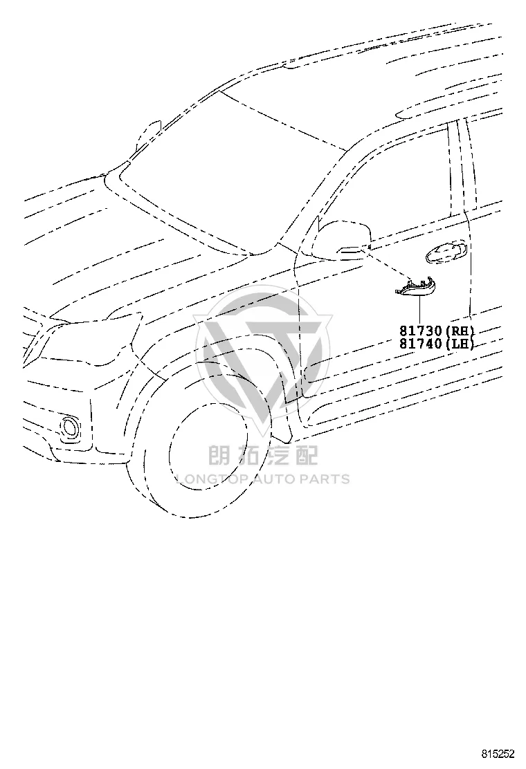 Side Mirror Turn Signal Lamp 81740-60100 for Lexus GX400