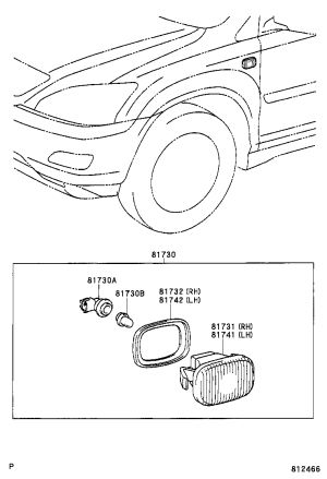 Front Fender Lamp Shade (Right) 81731-20221 for Toyota Harrier