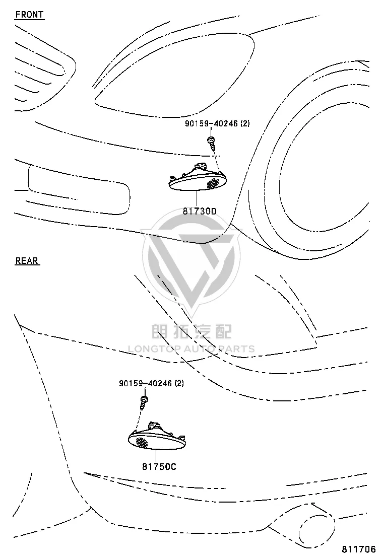 Rear Side Reflector 81750-24021 for Lexus SC430