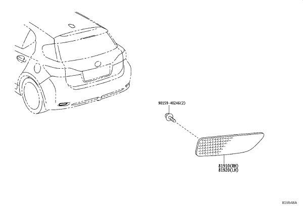 Rear Bumper Decorative Light (Right) 81910-12120 for Toyota Corolla