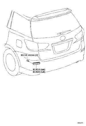 Rear Bumper Decorative Light 81920-13022 for Toyota Alphard