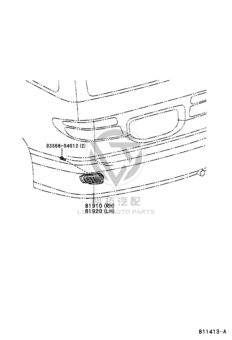 Rear Bumper Decorative Light 81920-28010 for Toyota Previa