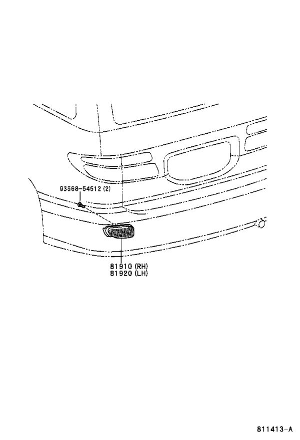 Rear Bumper Trim Light 81910-28010 for Toyota Previa