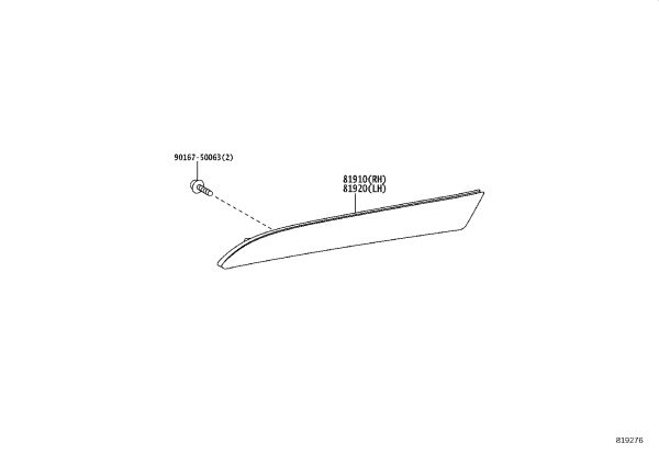 Rear Bumper Decorative Light 81910-58020 for Lexus LM350