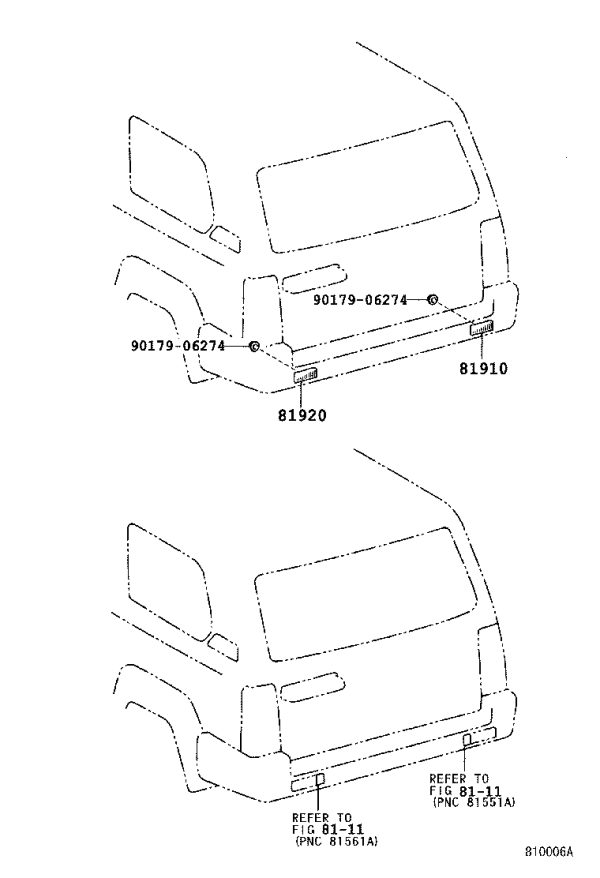 Rear Bumper Decorative Light 81920-60030 for Toyota Land Cruiser