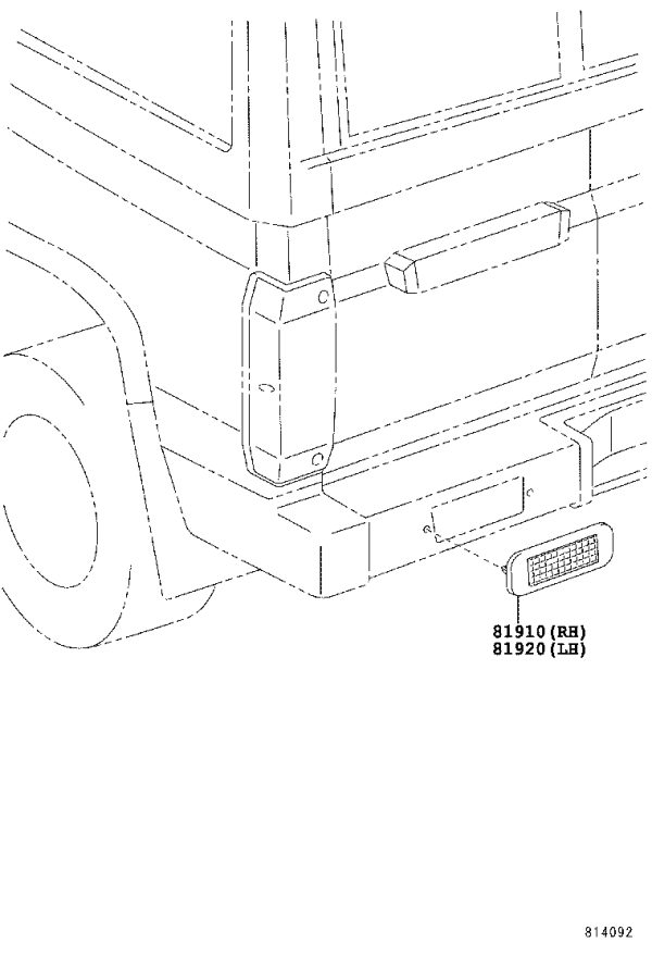 Rear Bumper Decorative Light 81920-60040 for Toyota Coaster