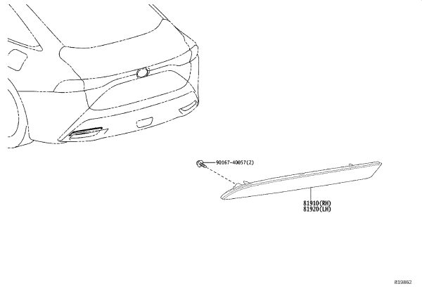 Rear Bumper Decorative Light 81920-11010 for Toyota MIRAI