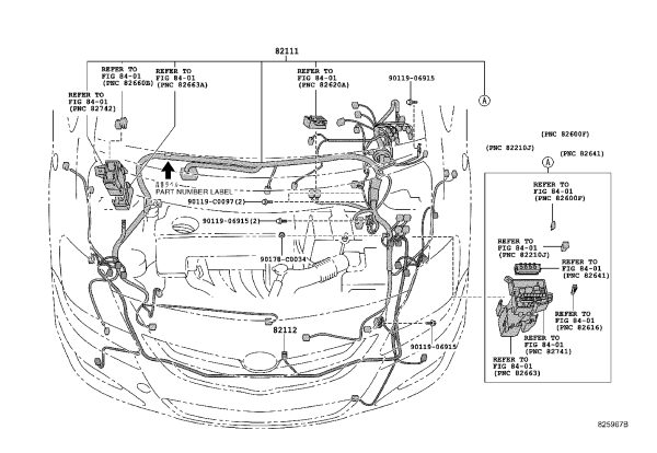 Engine Compartment Wire Harness 82111-0DV50 for Toyota Vios